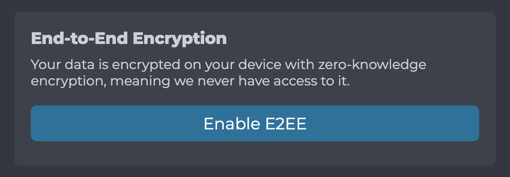 Enable E2EE