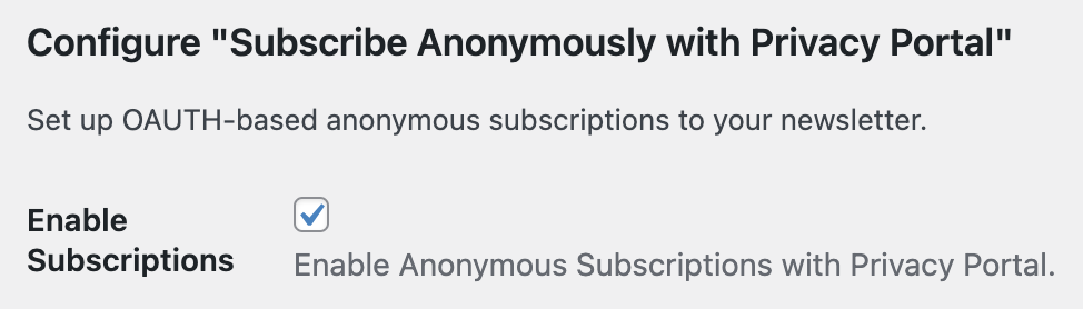 Enable Subscriptions